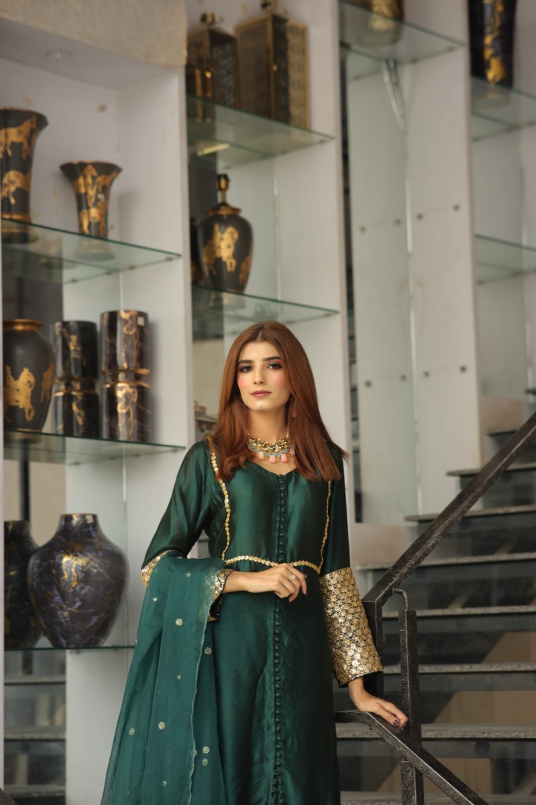 3 piece dress tussar silk Fabric , organza dupatta