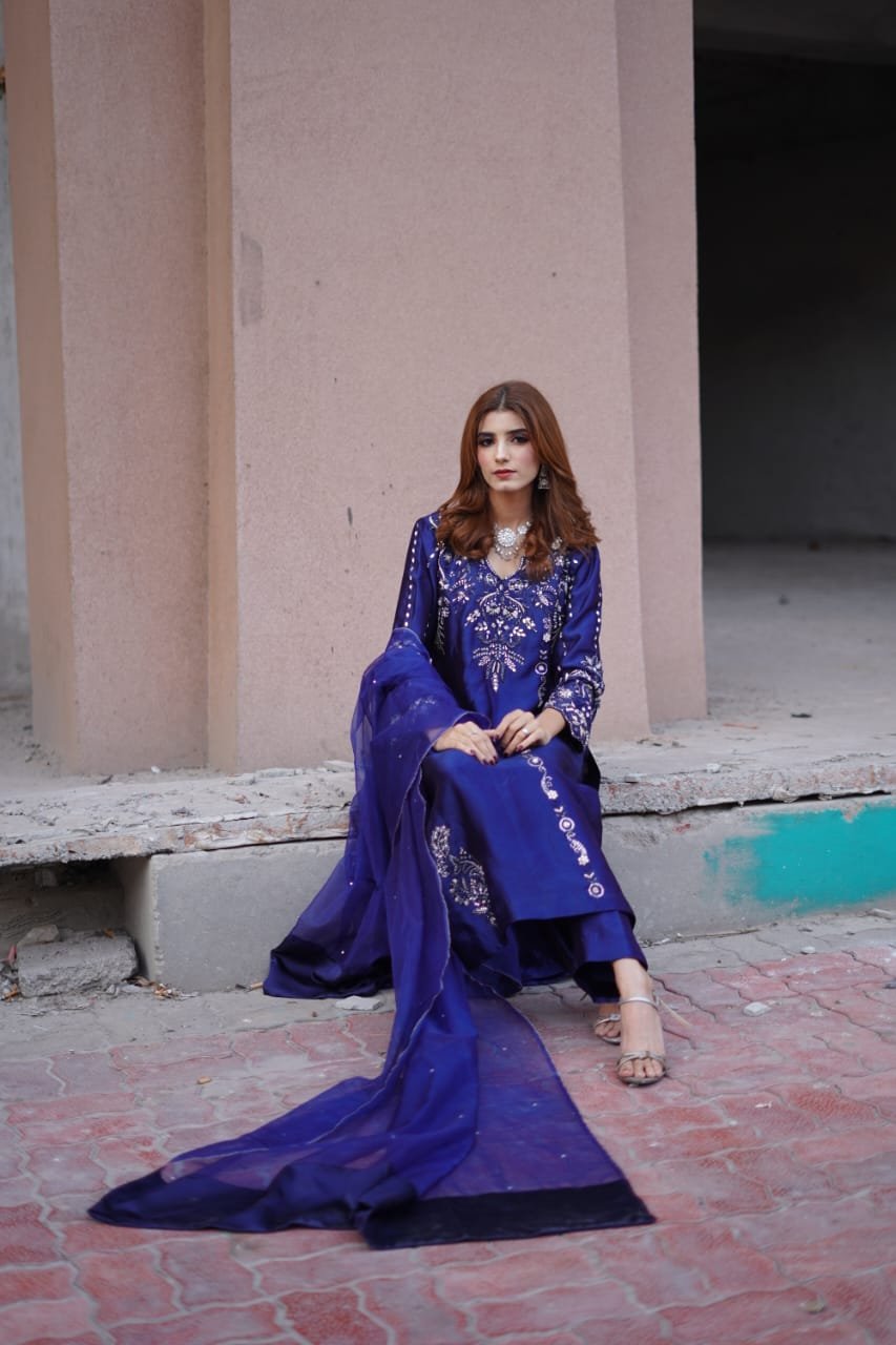 3 piece dress tussar silk fabric