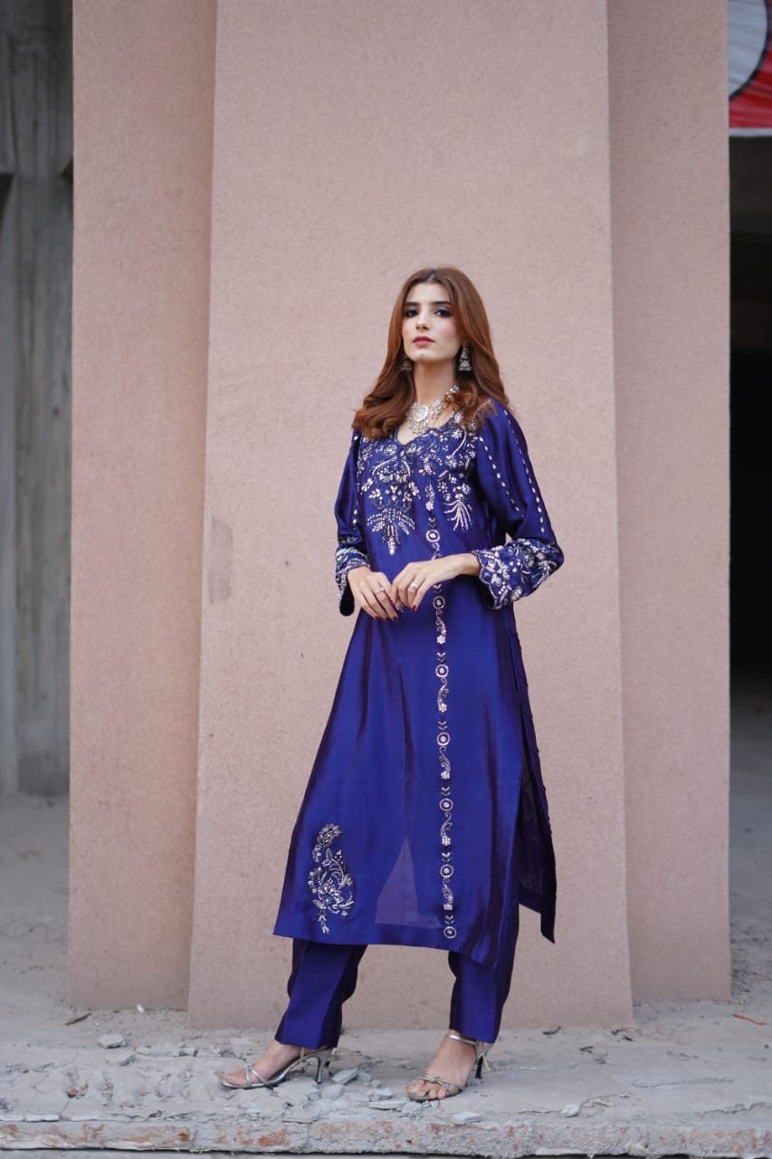 3 piece dress tussar silk fabric