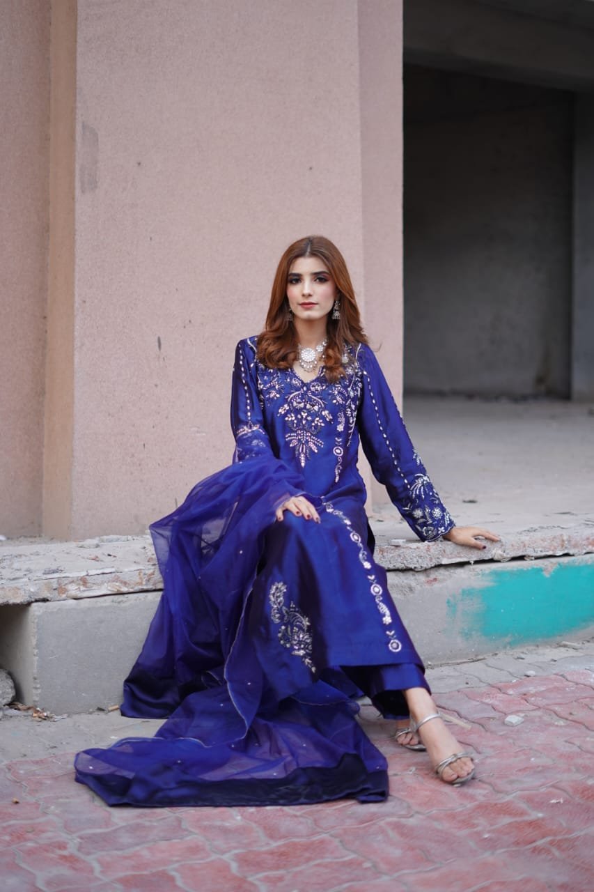 3 piece dress tussar silk fabric