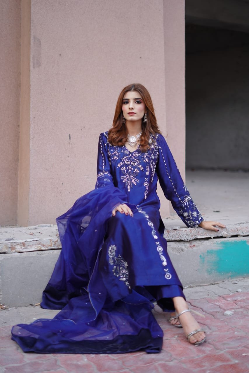 3 piece dress tussar silk fabric