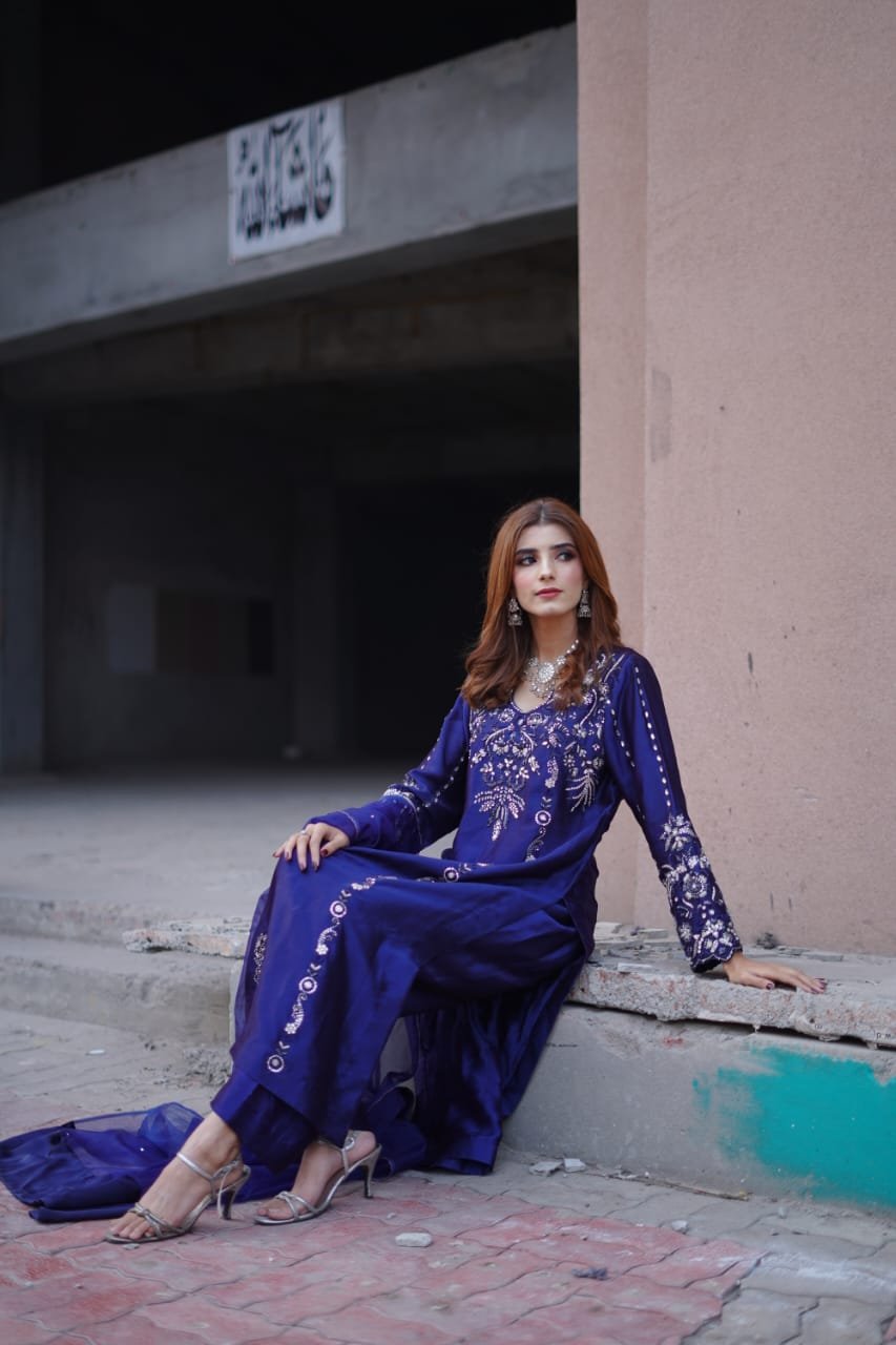 3 piece dress tussar silk fabric