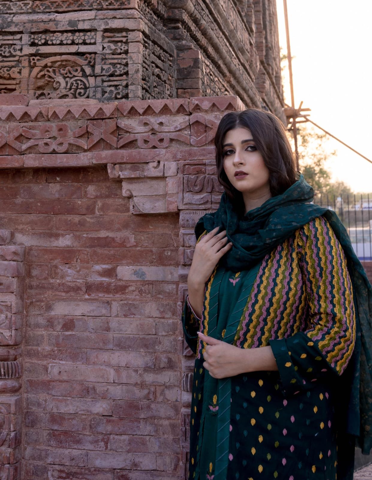 4 piece karrandi suit Fabric karrandi , silk dupatta fully block printed