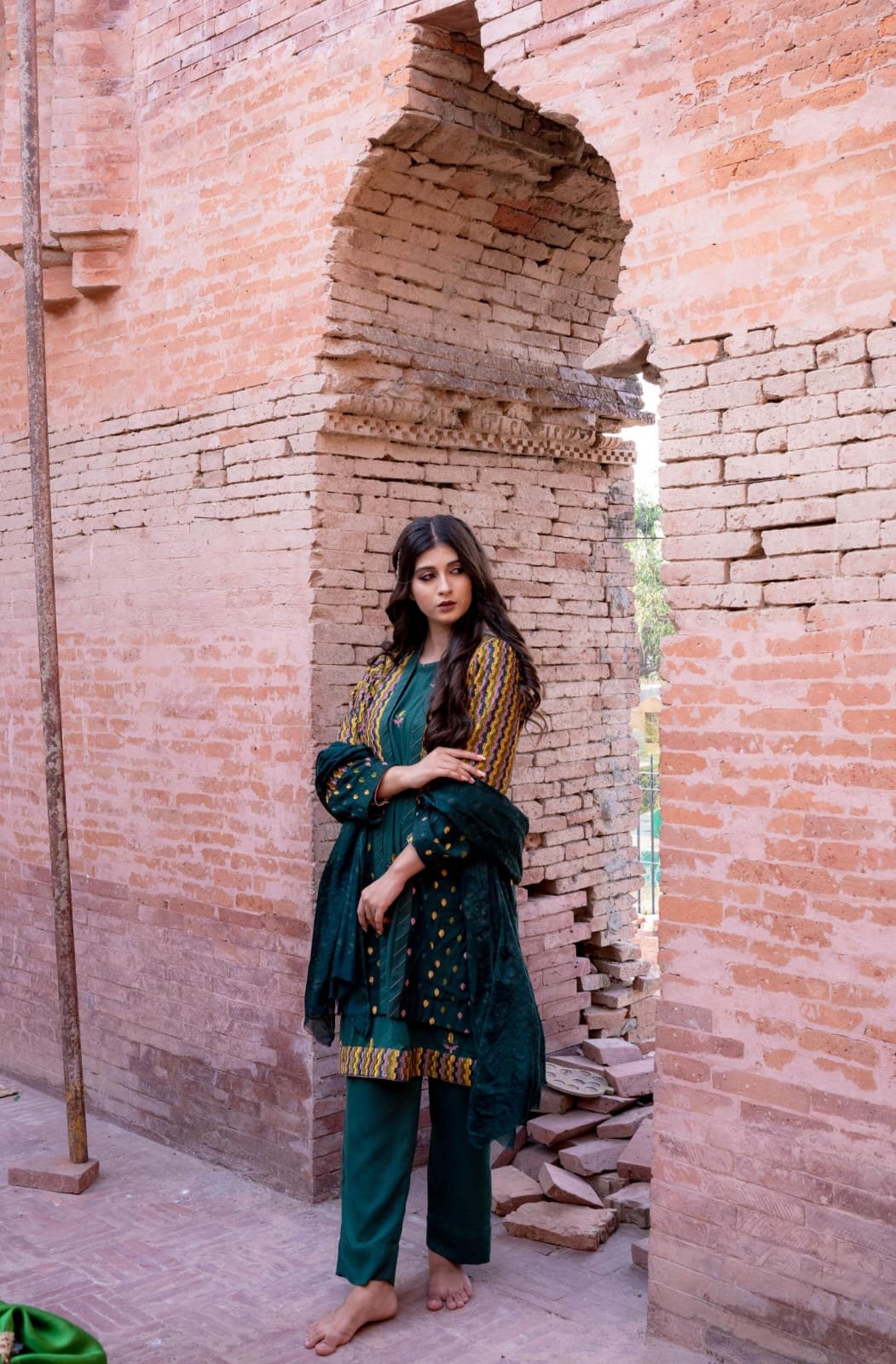 4 piece karrandi suit Fabric karrandi , silk dupatta fully block printed