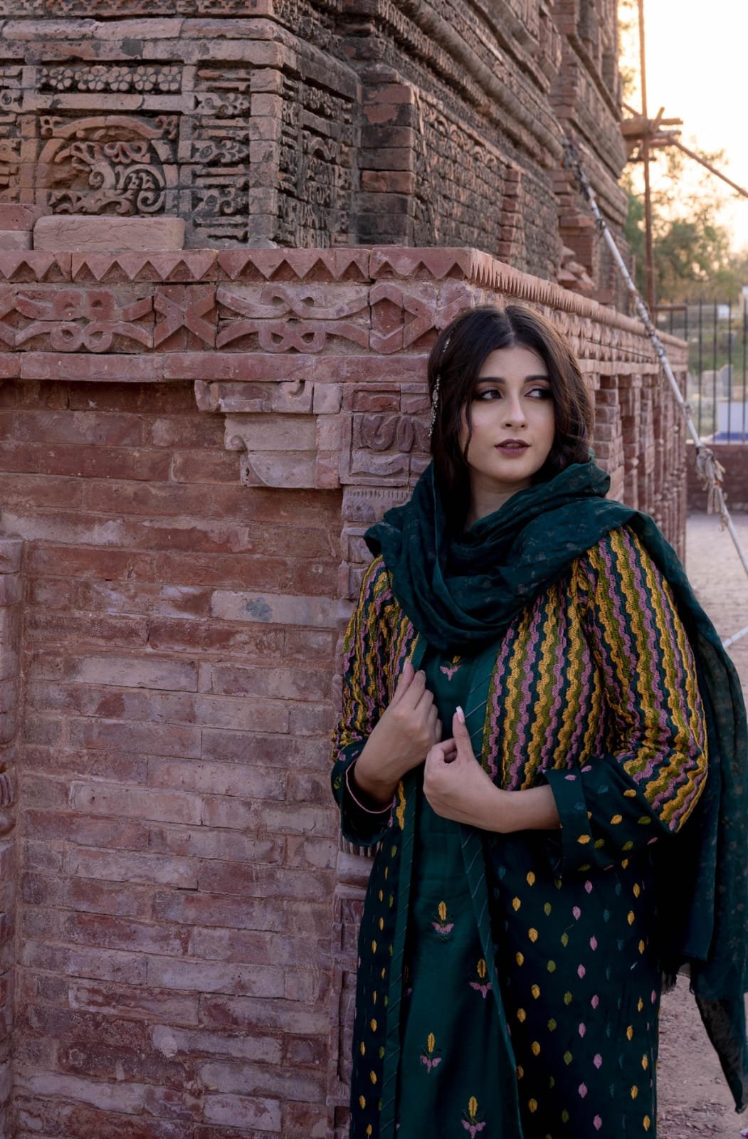 4 piece karrandi suit Fabric karrandi , silk dupatta fully block printed
