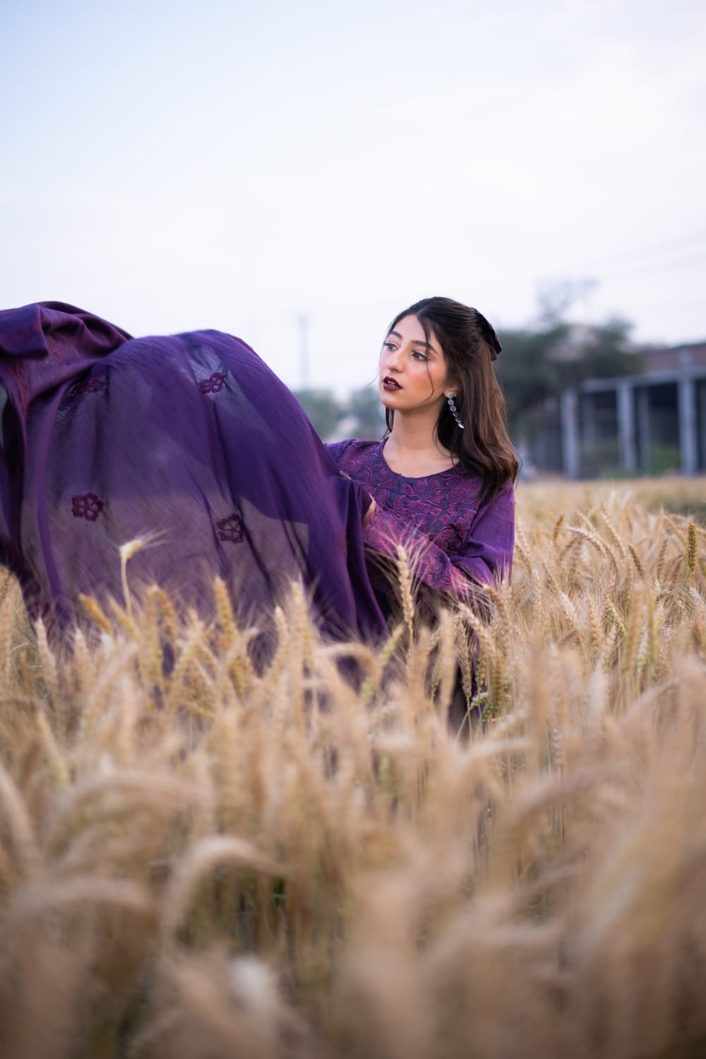 3 Piece Embroidered Suit – Unstitched with Gala, Bazu & Daman Patches